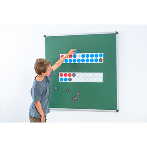 TABLEAU MAGNETIQUE DE CALCUL POUR LE PROFESSEUR + 22 JETONS ROUGE/BLEU + 10 SIGNES D'OPERATIONS